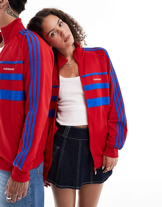 adidas Originals - Haut de survêtement unisexe - Rouge | ASOS