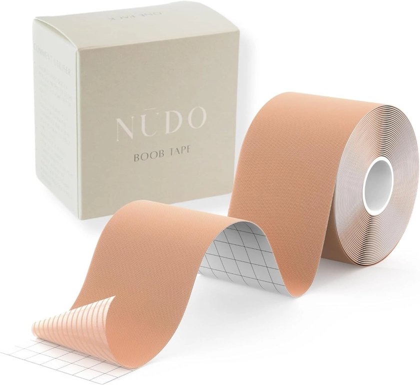 NUDO Boob Tape, Latex Free and Waterproof Boob Tape Roll, 5 Meter Roll, Bra Tape for Boob Lift, Beige Breast Tape
