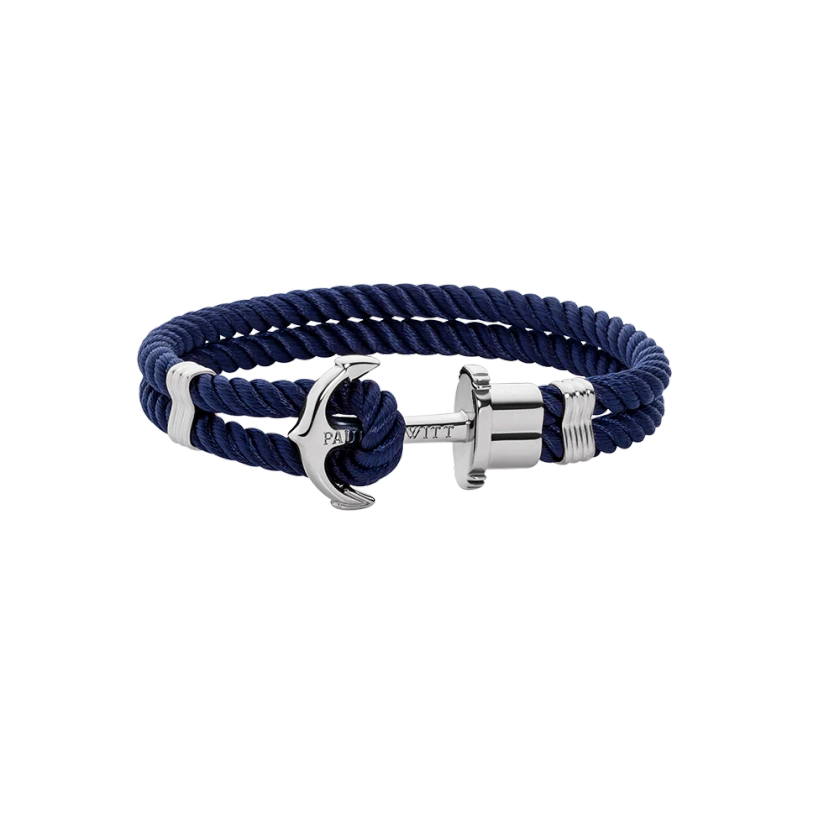 Bracelet Ancre PHREP » Argent / Bleu Marine