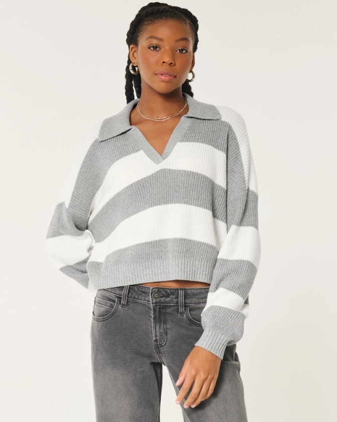 Women's Easy Stitchy Polo Sweater | Women's Tops | HollisterCo.com