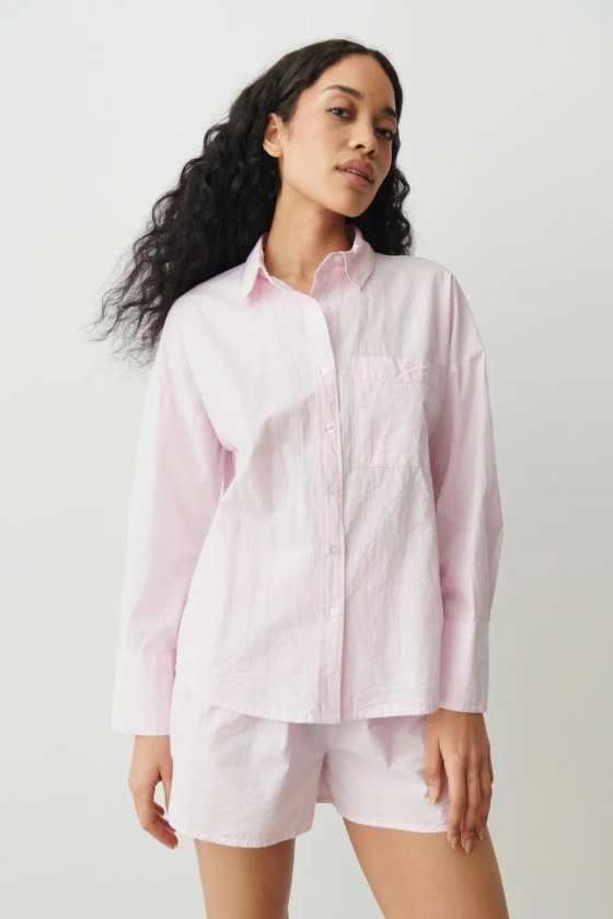 Klara pyjamas shirt - Rosa - Dame - Gina Tricot