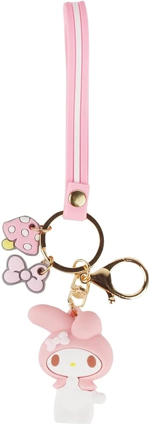 PaPiJoJo Cute Keychain Kawaii Anime Keychain, Hello Kitty, My Melody,Kuromi,Keroppi, Badtz-Maru, Cinnamoroll, Pompompurin