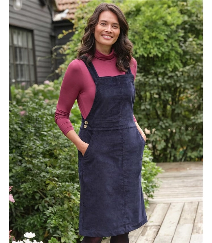 Cord Pinafore Dress