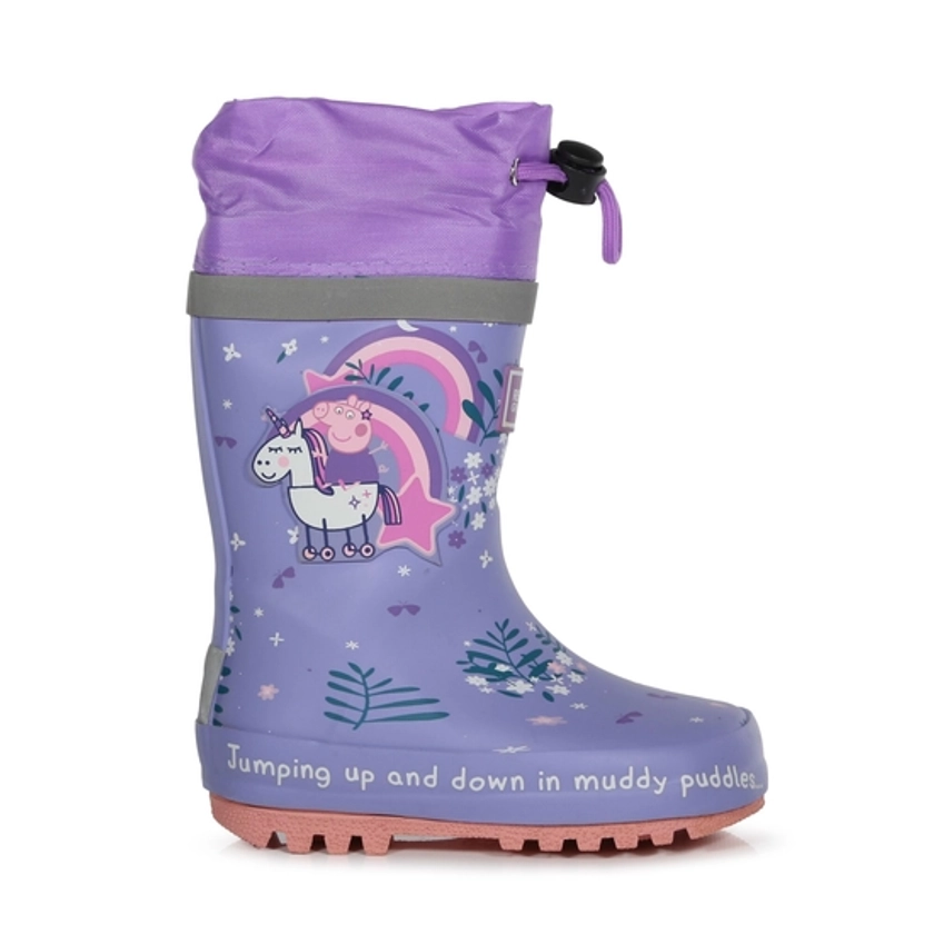 Kids' Peppa Pig Splash Wellies Lilac Bloom