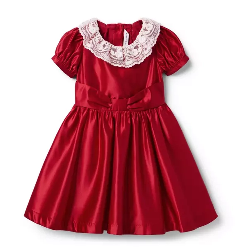 Girl Holiday Red American Girl® x Janie and Jack Holly-Red Party Dress by Janie and Jack