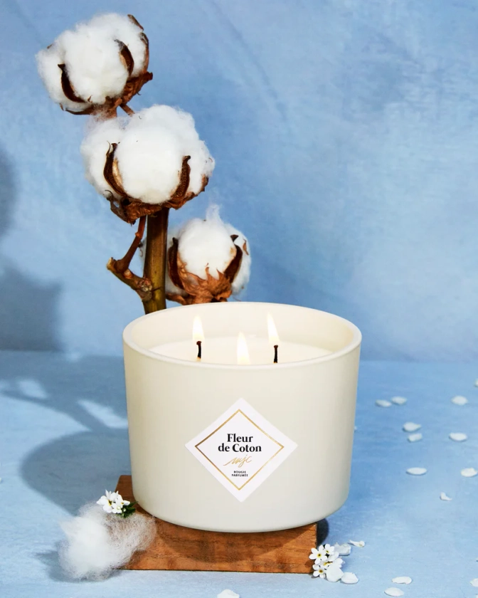 Grande Bougie Fleur de Coton