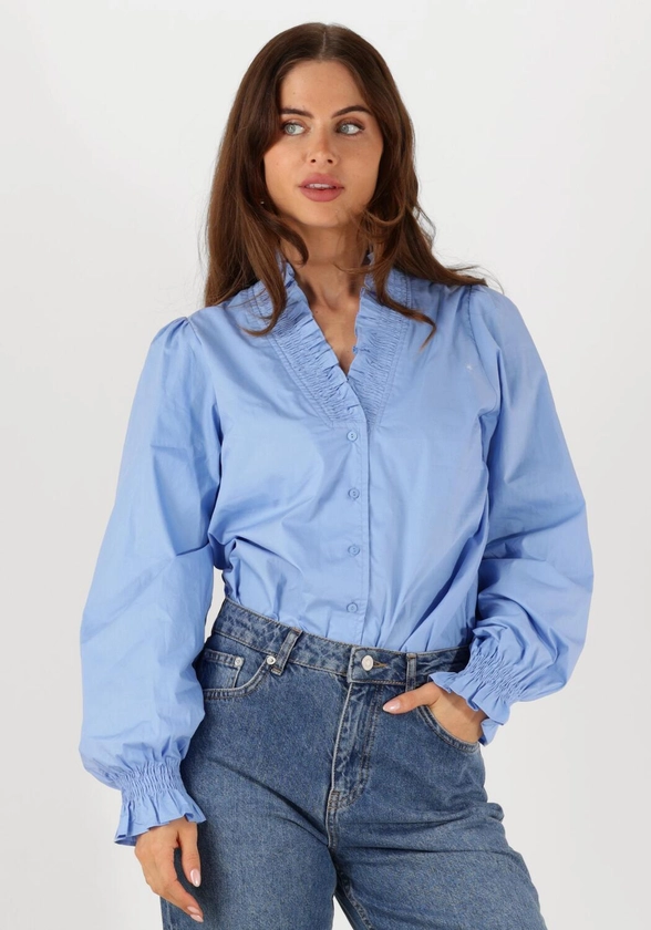 Blauwe NEO NOIR Blouse BRIELLE SOLID SHIRT