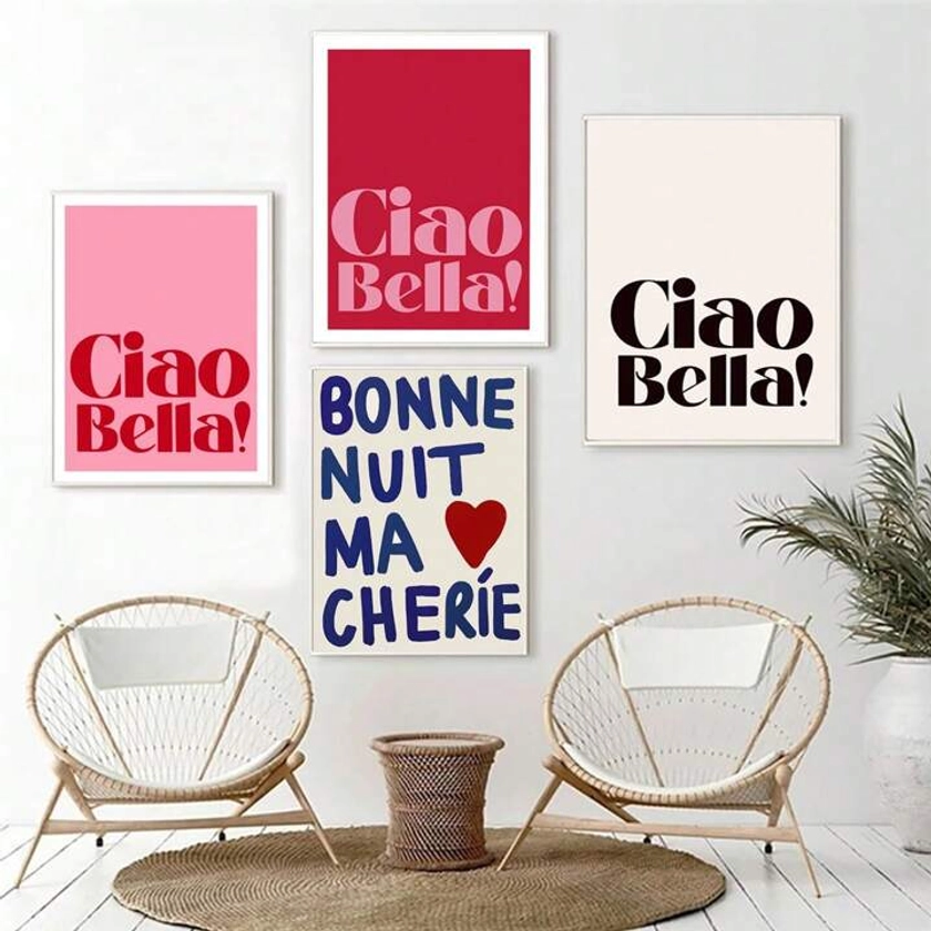 1pc Unframed Music Lyrics Gig  Rock Gift Inspired Ciao Bella Concert Wall Art Canvas Painting Posters For Living Room Home Decor