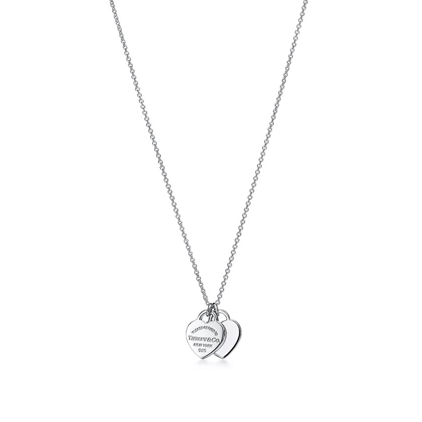 Return to Tiffany™ Pendentif double Plaque Cœur en argent 925 millièmes. Mini.