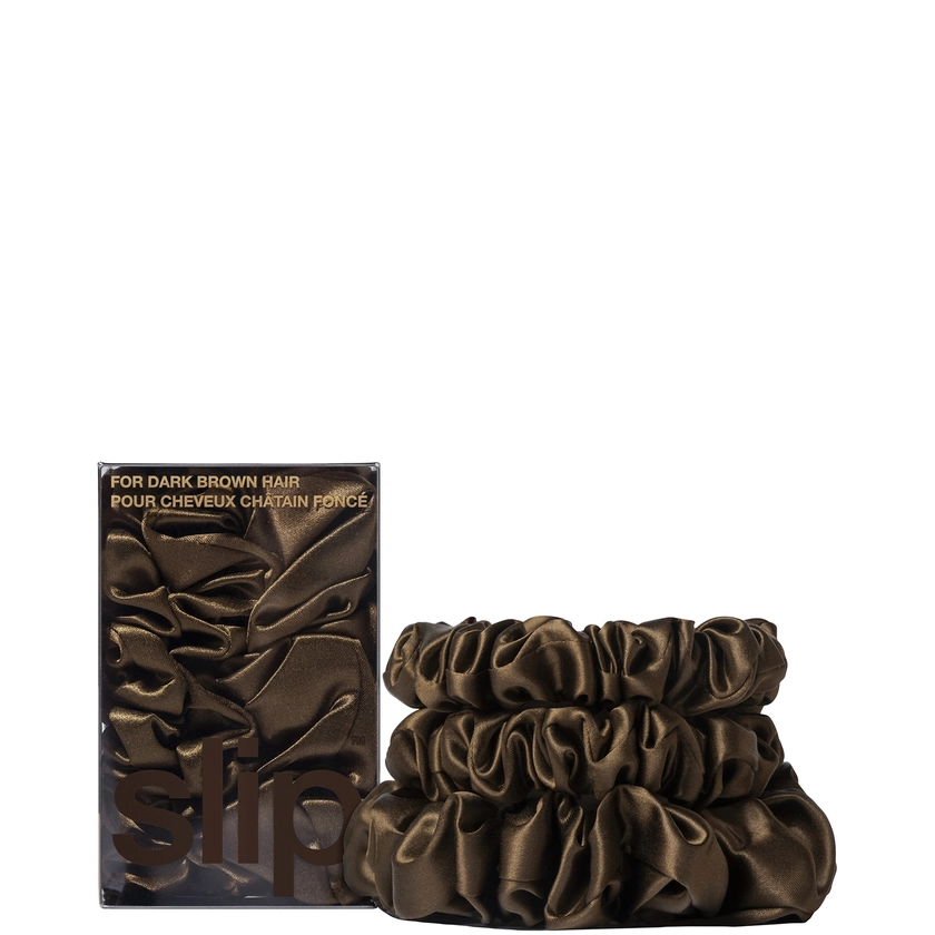 Slip Pure Silk Back To Basics Assorted Scrunchie Set - Dark Brown | CultBeauty