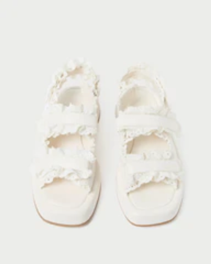 Blaise White Leather Platform Sandal