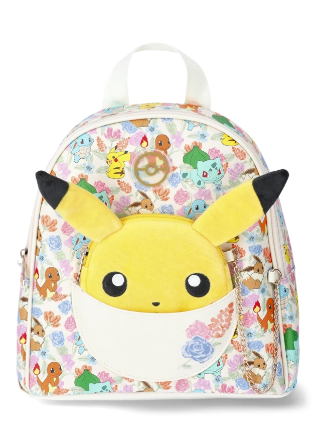 Pokemon Pikachu Women's Graphic Mini Backpack, Floral