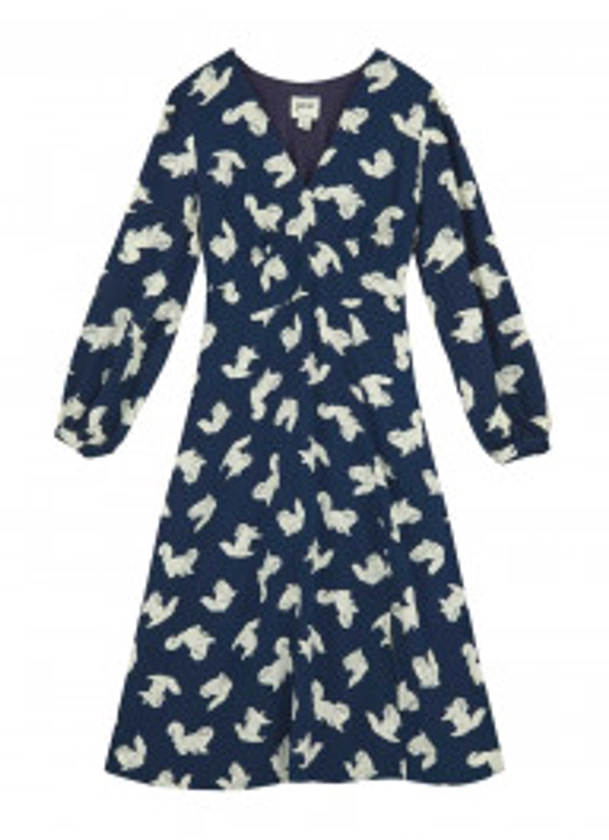 Lucid Cat Print Midi Dress