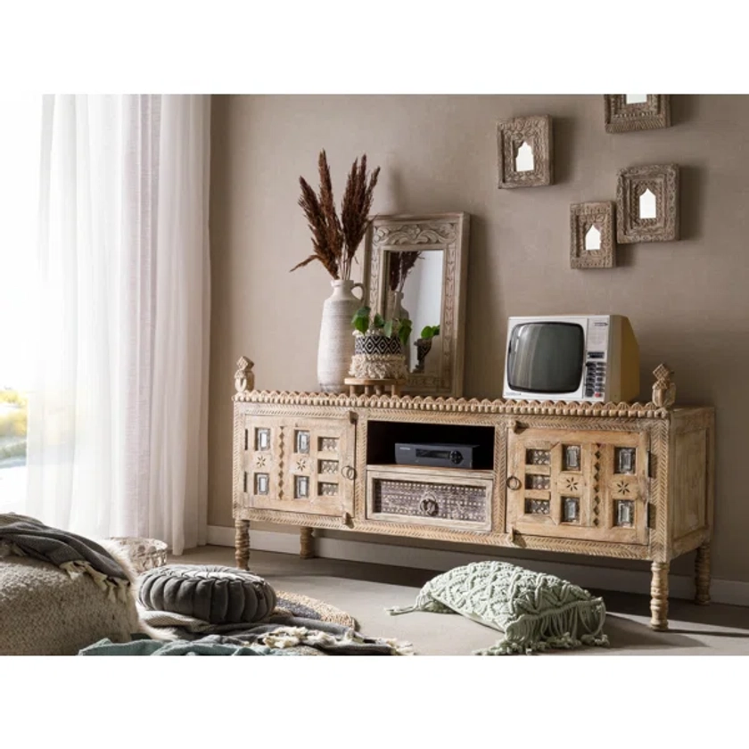 Acheritou Solid Wood TV Stand for TVs up to 75"