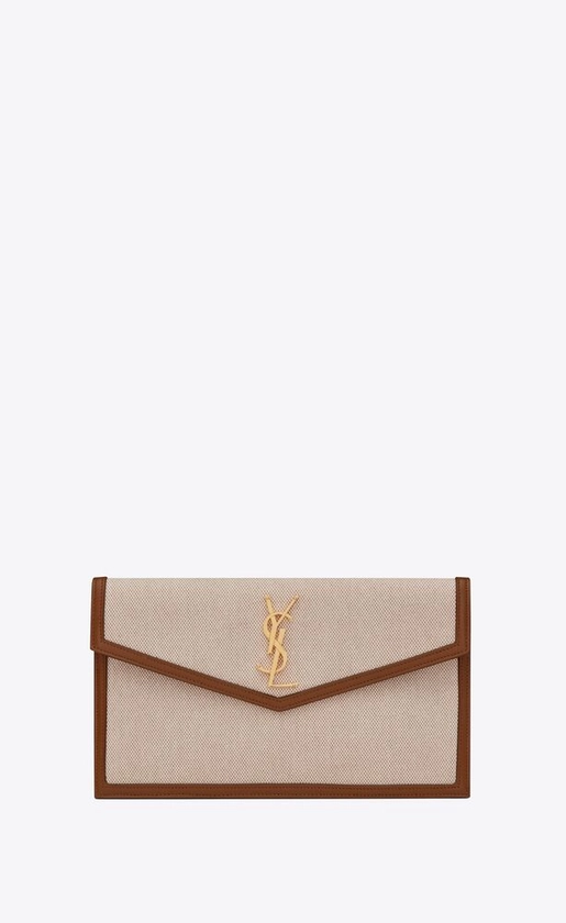 UPTOWN pouch in canvas and smooth leather | Saint Laurent | YSL.com
