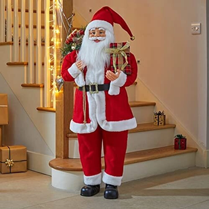 Deluxe Santa Clause 110cm figure Christmas Decoration ornament on OnBuy