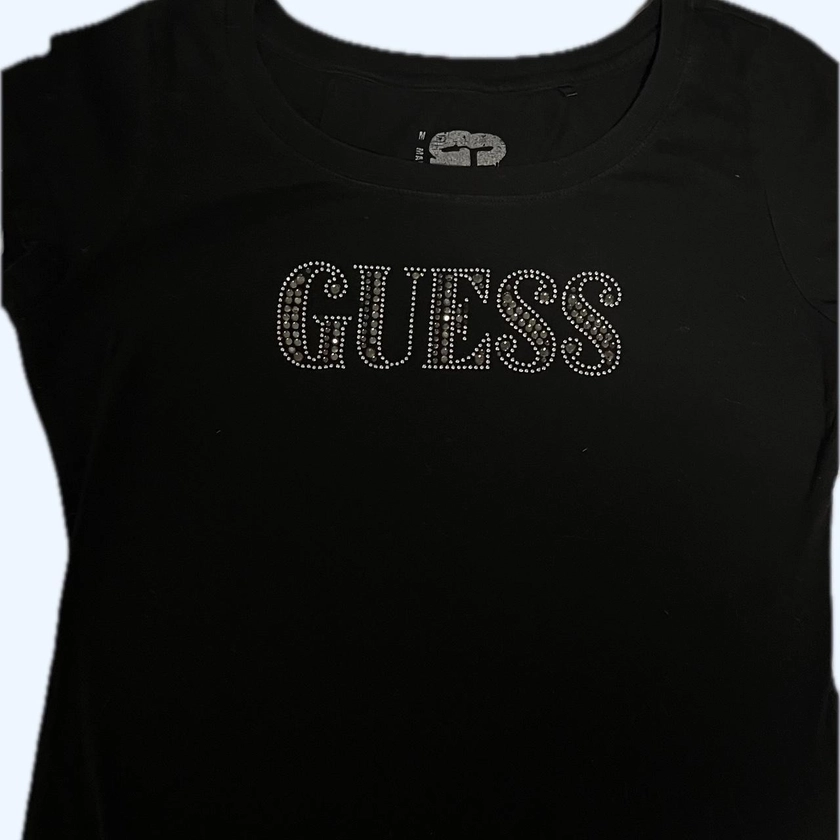 Guess black top with silver glam adult meduim...