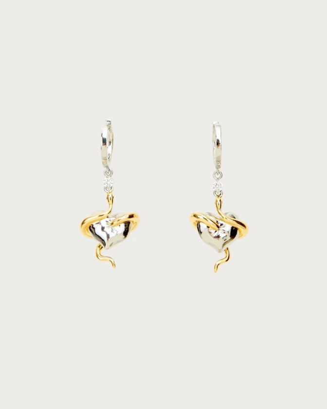 Heart's Guardian Serpent Earrings | En Route Jewelry | En Route Jewelry