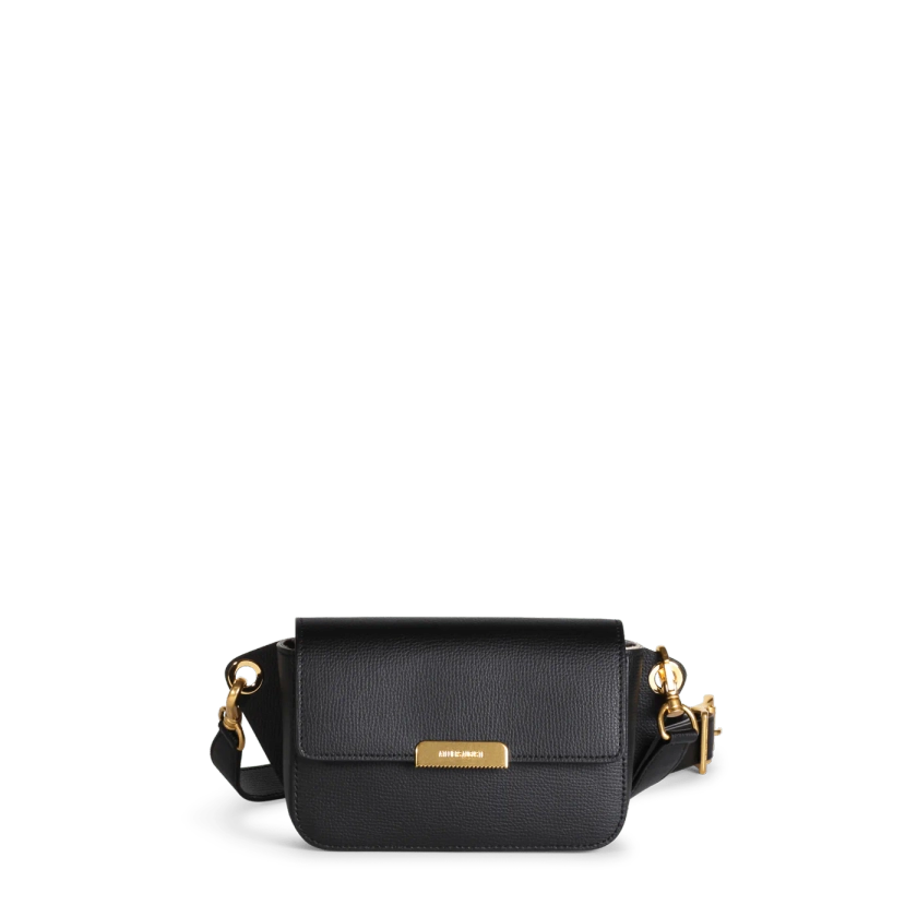 Roquette Belt Bag Gold Edition - Black Pebble Leather