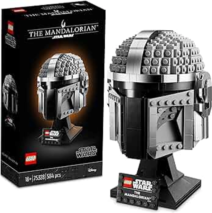LEGO 75328 Star Wars The Mandalorian Helmet Buildable Model Kit, Display Collectible Decoration Set for Adults, Men, Women, Mum, Dad, Collectible Gift Idea