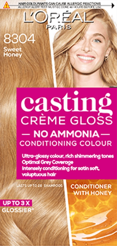 Casting Crème Gloss 8304 Sweet Honey Blonde Semi Permanent Hair Dye | Hair Colour | L'Oréal Paris