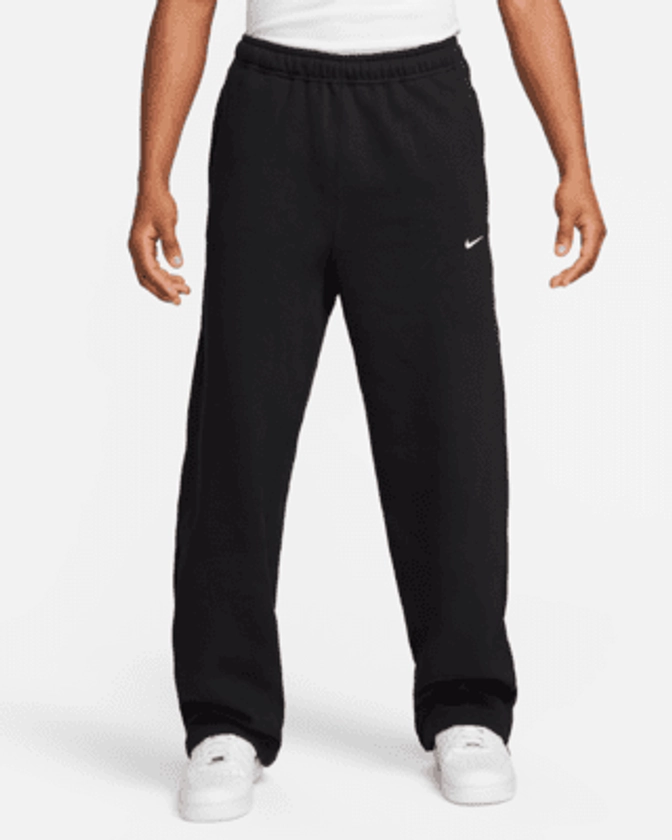 Pantalon en tissu Fleece à ourlet ouvert Nike Solo Swoosh pour homme