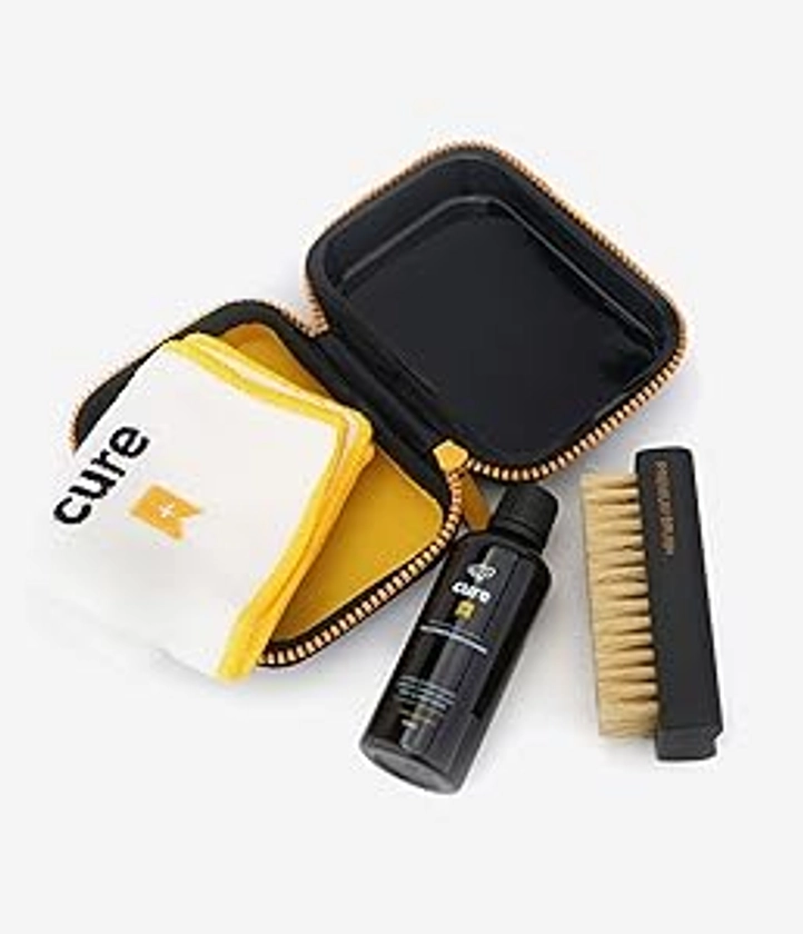 Crep Protect Kit de CURE - Kit de nettoyage de baskets haut de gamme, avec brosse, solution (100 ml), chiffon en microfibre et pochette réutilisable
