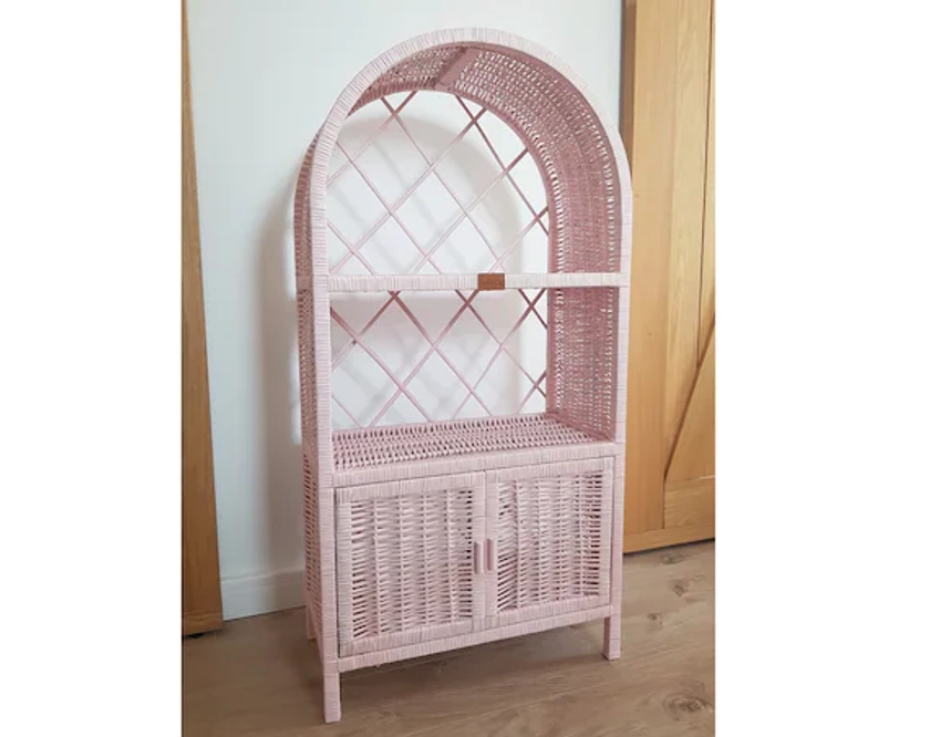 Wiklibox Wicker Cabinet With Doors isabell in PINK Color - Etsy Canada