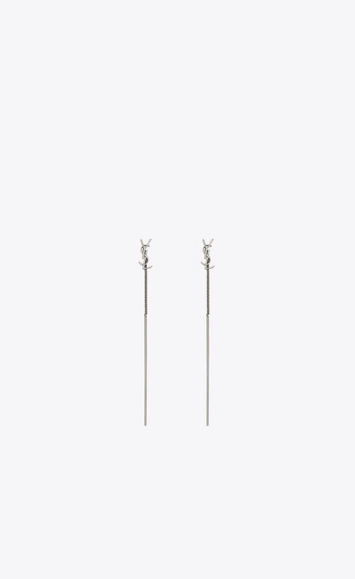 CASSANDRE threader earrings in metal | Saint Laurent | YSL.com