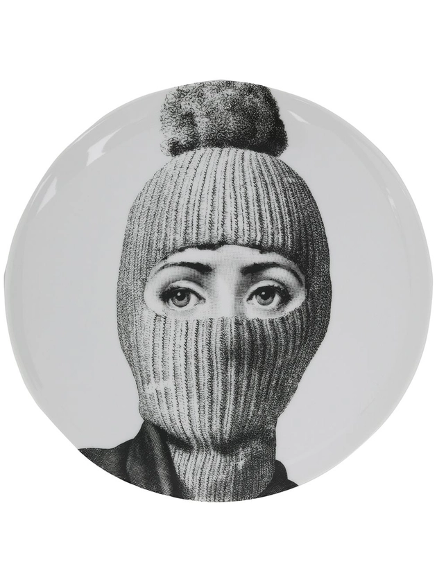 Fornasetti Balaclava Woman Print Plate | Black | FARFETCH