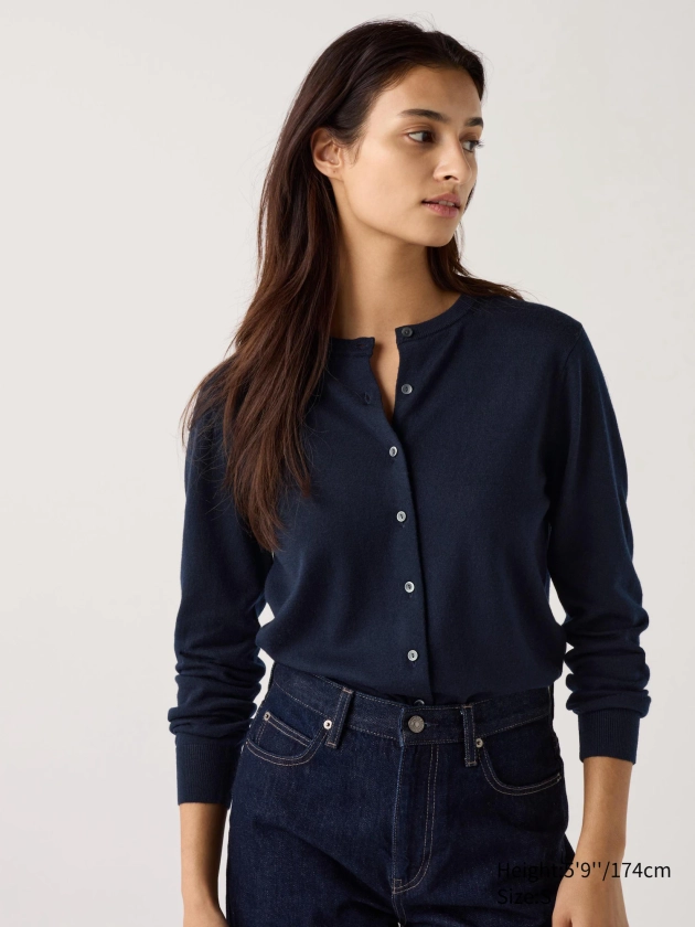 Cardigan en Mérino à Col Rond pour Femme | UNIQLO FR