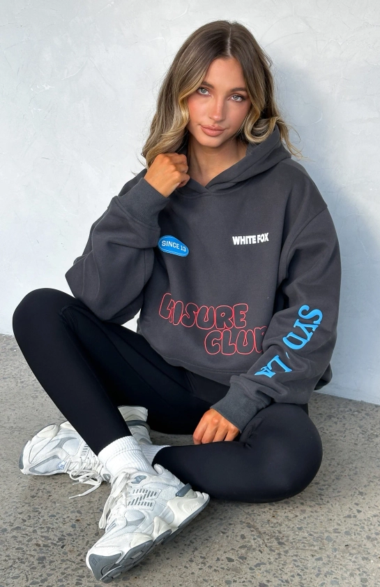 Work It All Out Oversized Hoodie Charcoal