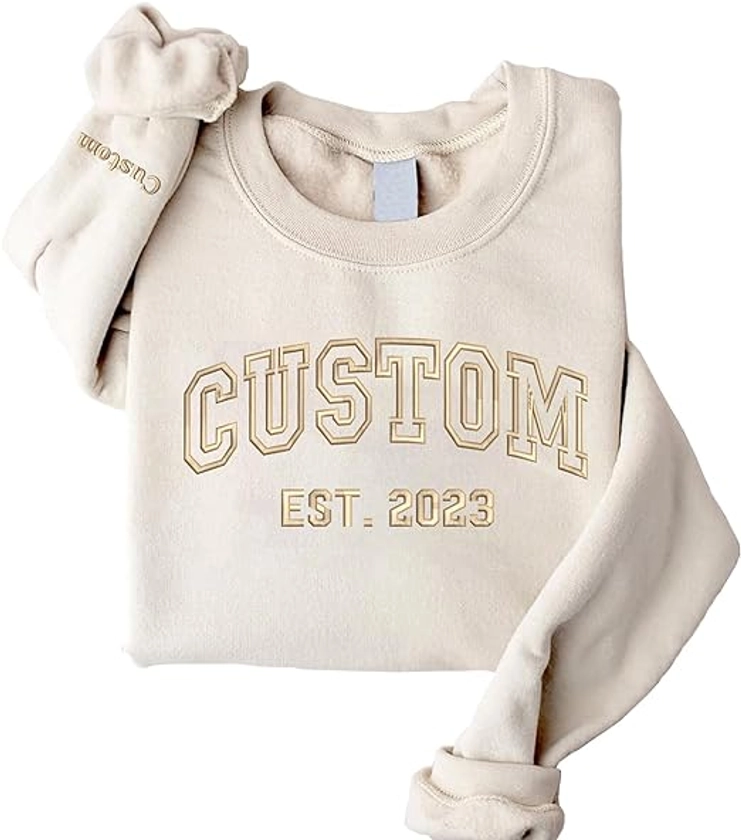 Custom Embroidered Sweatshirts and Hoodie Design Your Own, Add Your Own Custom Text, Gifts Mothers Day, Christmas