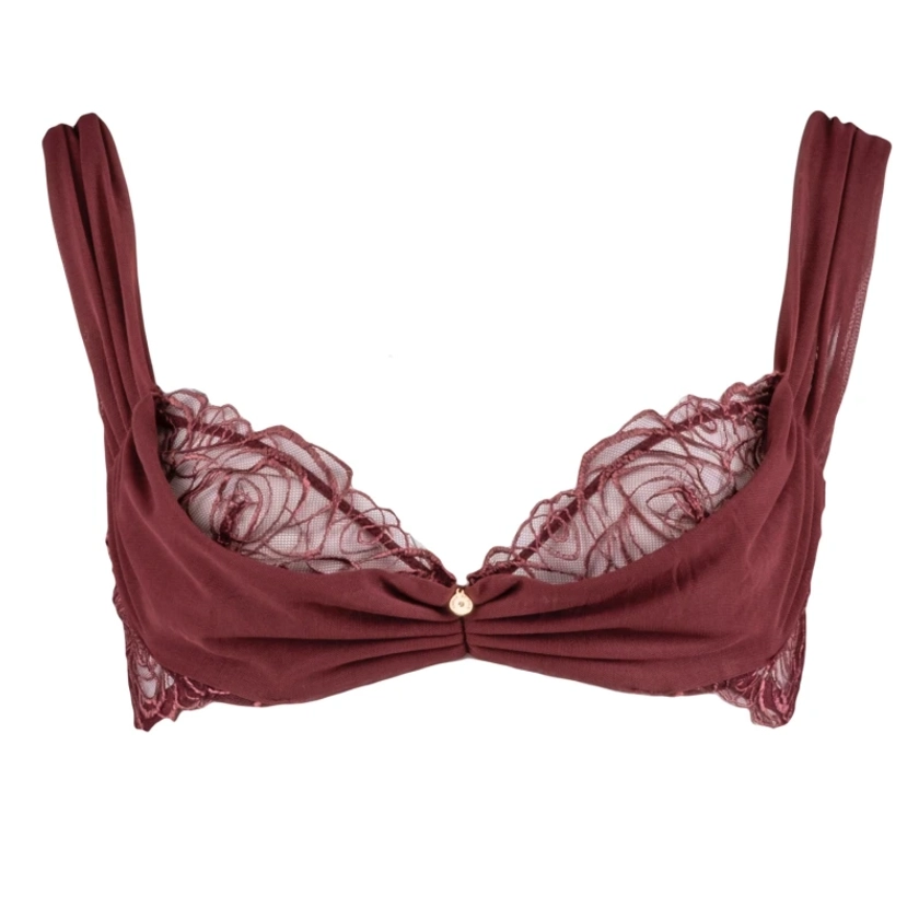 Lucy Lace & Tulle Bra Claret Red