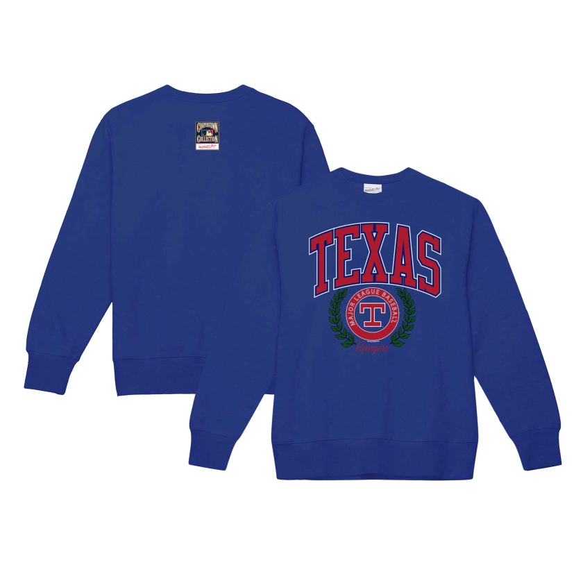 Texas Rangers Mitchell & Ness Women's Cooperstown Collection Logo Pullover Sweatshirt - Royal