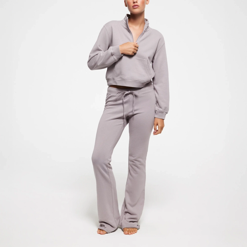 FRENCH TERRY SHRUNKEN HALF ZIP | OYSTER