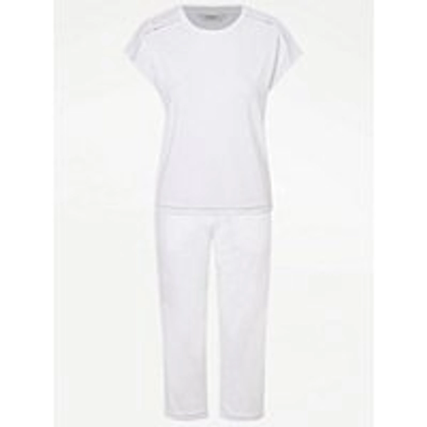White Embroidered Pyjamas | Lingerie | George at ASDA