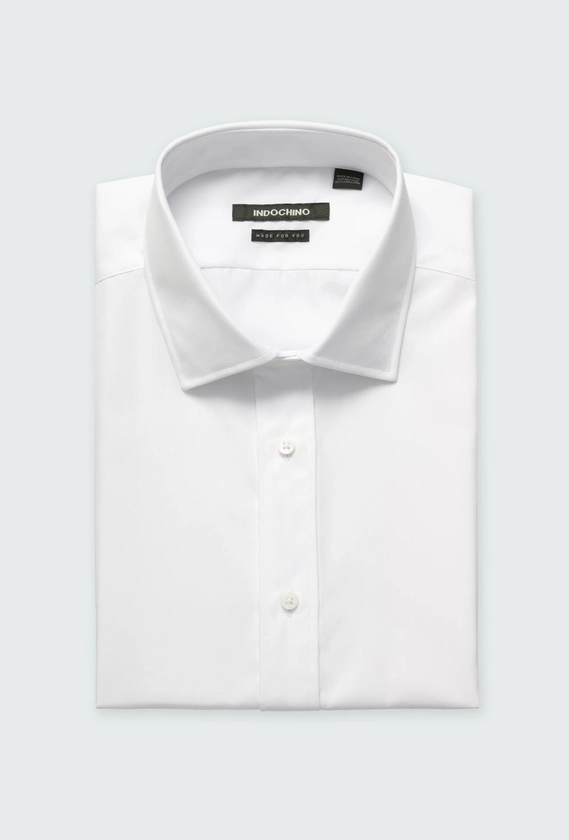 Men's Dress Shirts - Helston Anti-Wrinkle White Shirt | INDOCHINO