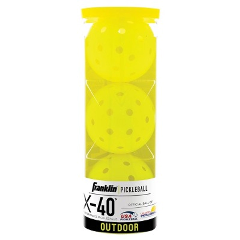 Franklin Sports X-40 Performance Outdoor Pickleballs 3pk - Optic Yellow