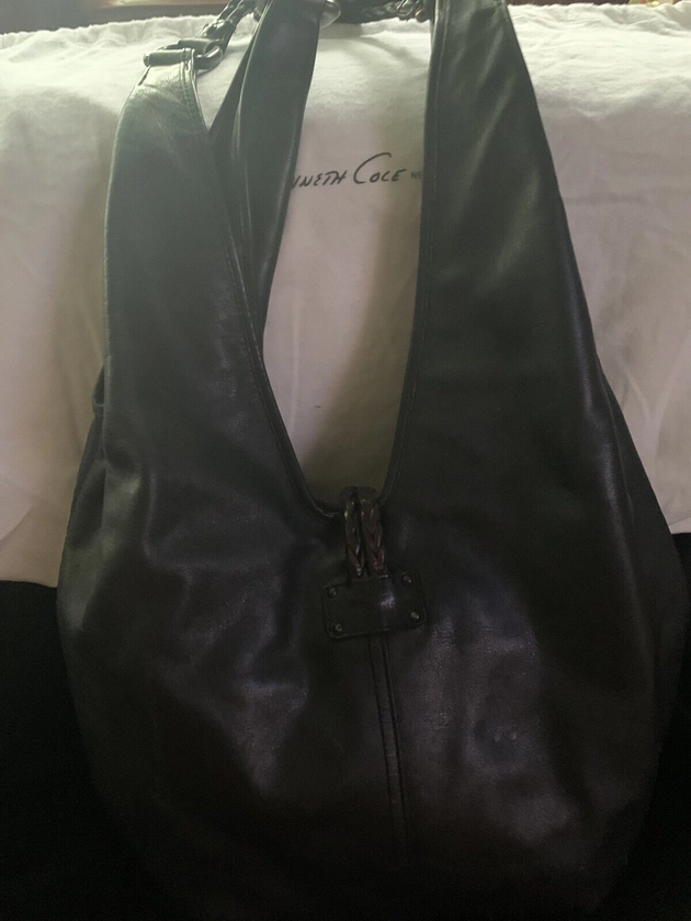 kenneth cole black leather handbag