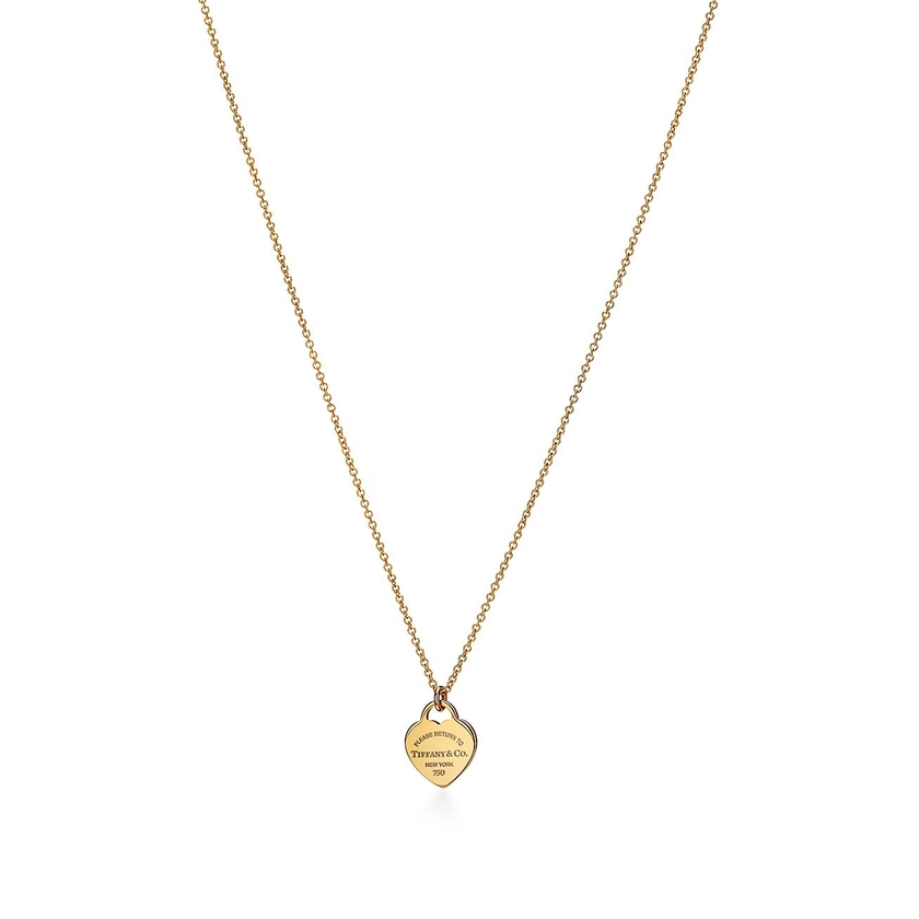 Return to Tiffany™ Mini Heart Tag Pendant in Yellow Gold | Tiffany & Co. UK