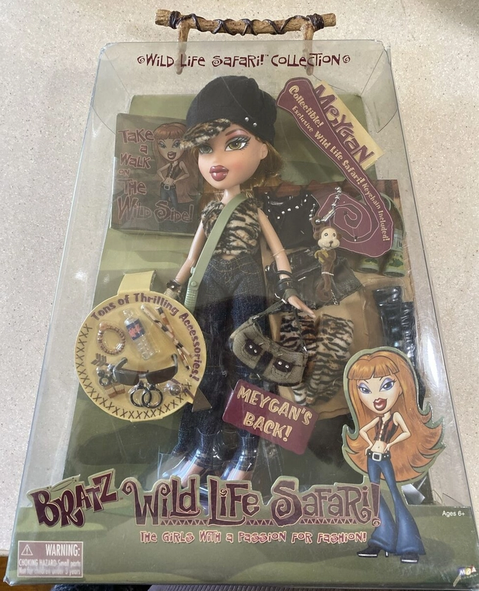 MGA NIB Bratz Wild Life Safari Meygan Doll Sealed 2004 NRFB