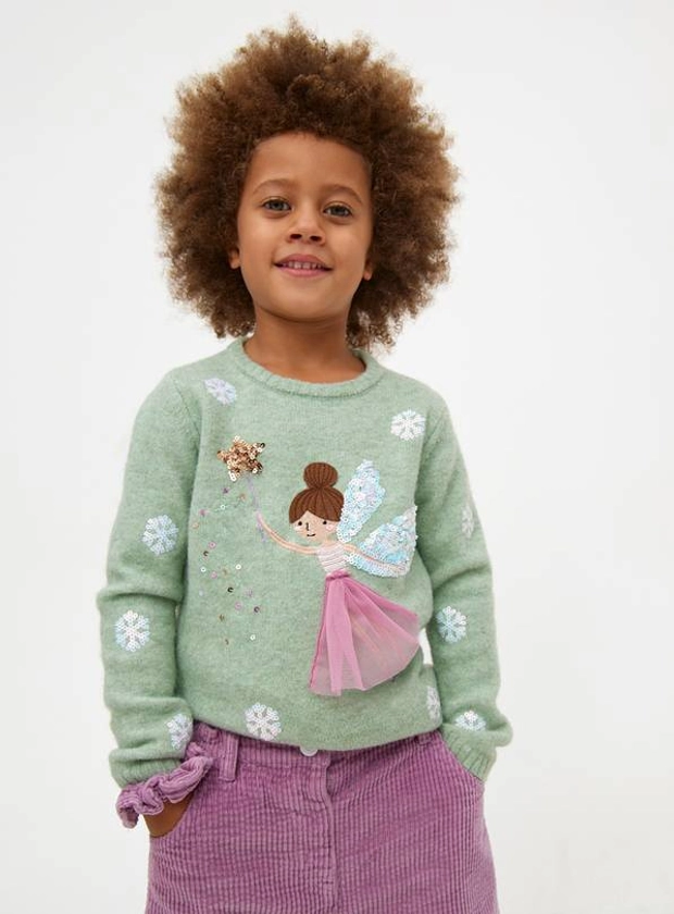 Green Christmas Fairy Jumper 2-3 years