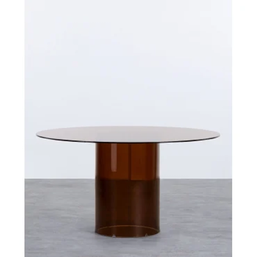 Table de Salle à Manger Ronde en Verre Trempé (Ø140 cm) Kolu