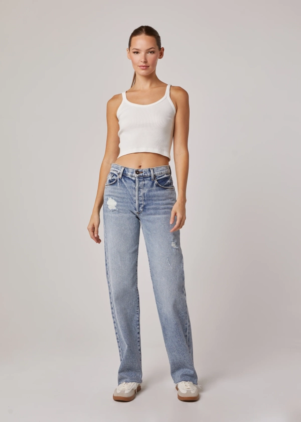 Vincent High Rise Long Wide Leg Jeans