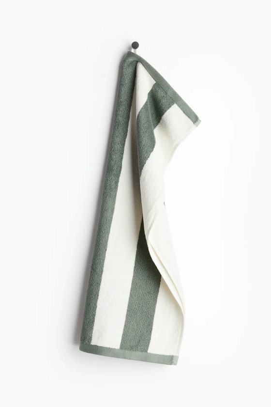 Striped hand towel - Sage/Striped - Home All | H&M GB