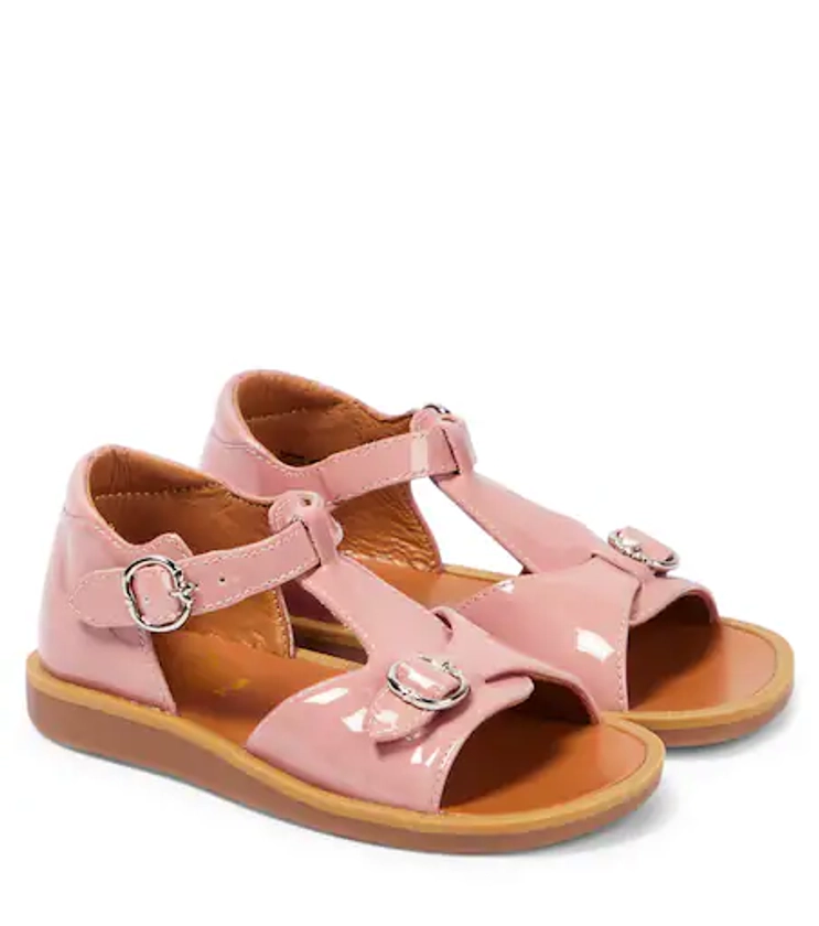Poppy Bucky patent leather sandals in pink - Pom D Api | Mytheresa