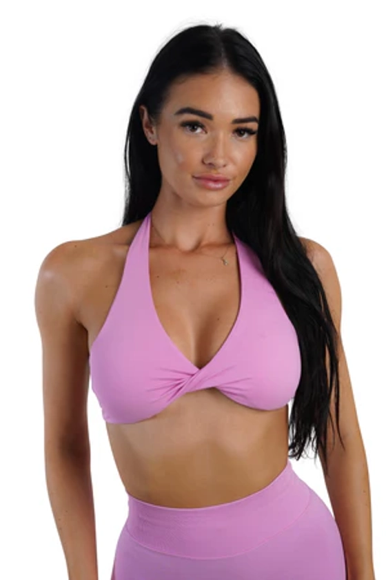 Twist Halter Bra - Bubblegum Pink