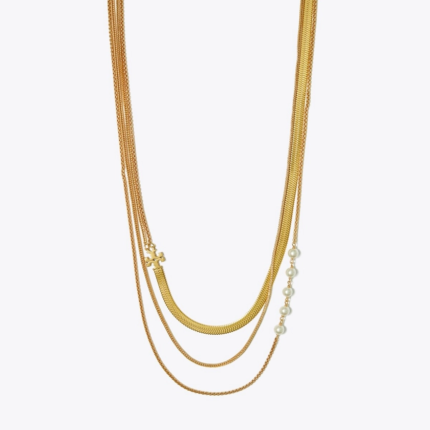 Collier Kira triple rang de perles: Femme Bijoux | Colliers | Tory Burch FR