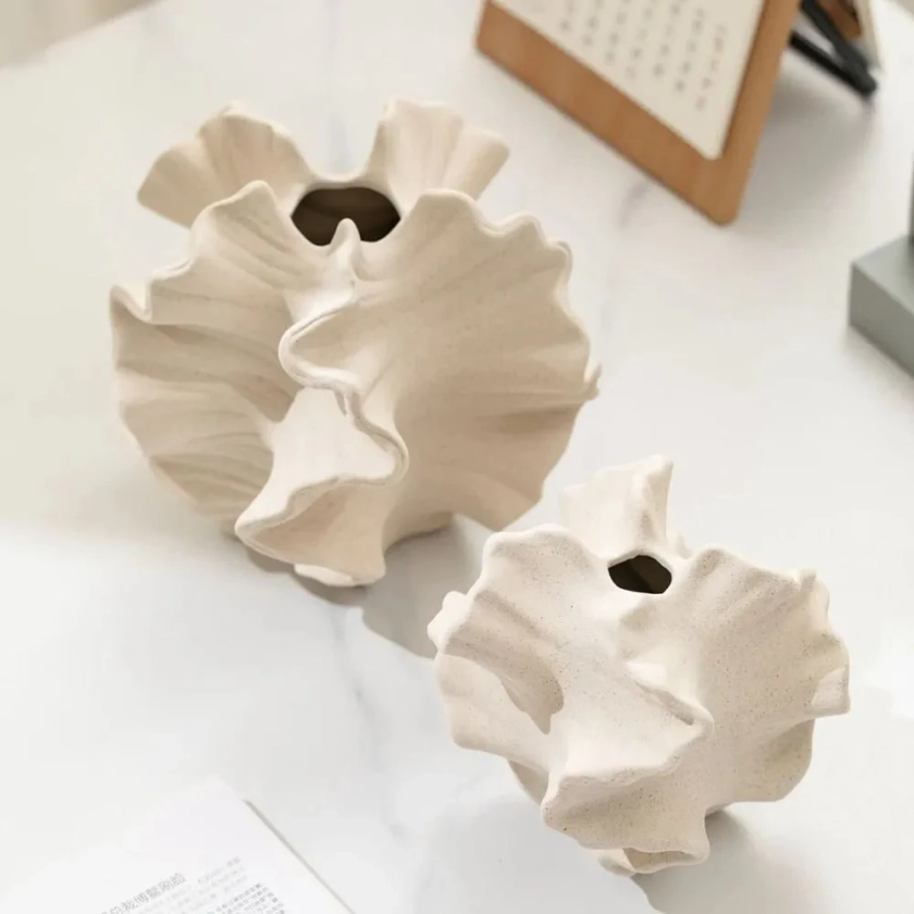 Natural Look Ceramic Coral Design Vase